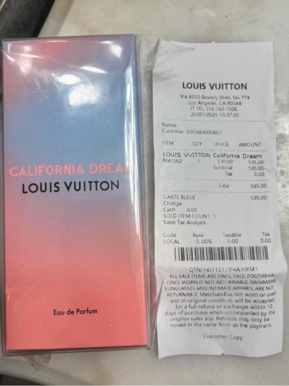 Louis Vuitton California Dream - Pink and Blue Gradient Packaging